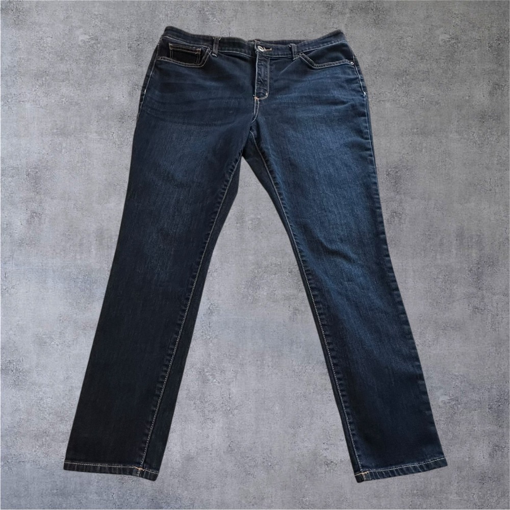 St. John's Bay Skinny Leg Jeans Womens 16 Dark Blue Excellent Stretch Denim